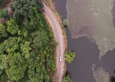 Aerial View of Tawa Reservoir and Satpura Landscape Madhya Pradesh