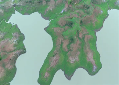 Aerial View of Tawa Reservoir and Satpura Landscape Madhya Pradesh