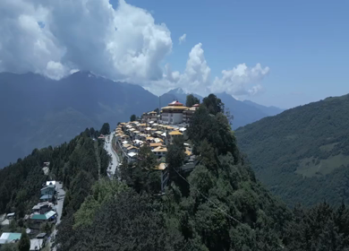 Aerial View of Tawang Monastery, Arunachal Pradesh, India