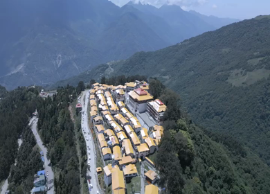 Aerial View of Tawang Monastery, Arunachal Pradesh, India