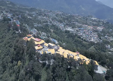 Aerial View of Tawang Monastery, Arunachal Pradesh, India