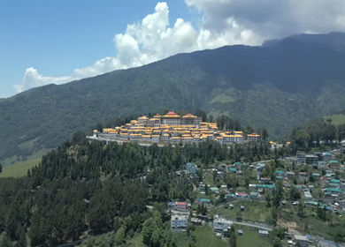 Aerial View of Tawang Monastery, Arunachal Pradesh, India