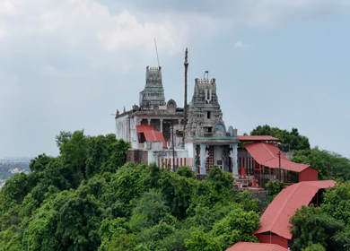 Aerial View of Thiruneermalai Temple and Chennai Cityscape