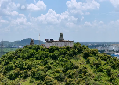 Aerial View of Thiruneermalai Temple and Chennai Cityscape