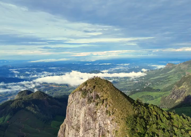 Aerial View of Top Station and Misty Western Ghats Mountains in Munnar, Kerala, India
