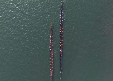 Aerial View of Traditional Snake Boat Race in Kochi Kerala India