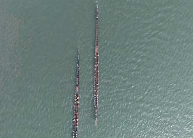 Aerial View of Traditional Snake Boat Race in Kochi Kerala India