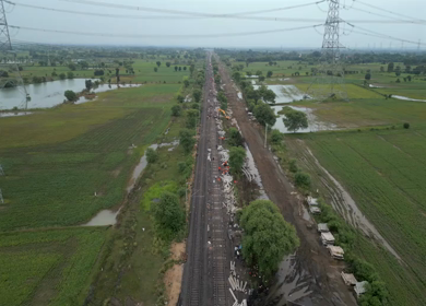 Aerial View of Train Derailment Accident Site in Damoh Madhya Pradesh