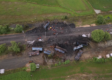 Aerial View of Train Derailment Accident Site in Damoh Madhya Pradesh