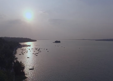 Aerial View of Upper Lake Bhojtal at Golden Hour, Bhopal, Madhya Pradesh