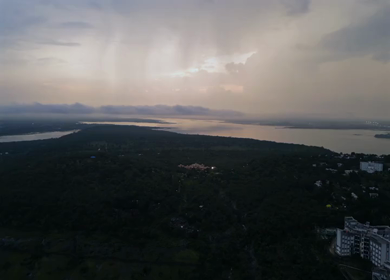 Aerial View of Upper Lake and Green Landscape Bhopal Madhya Pradesh