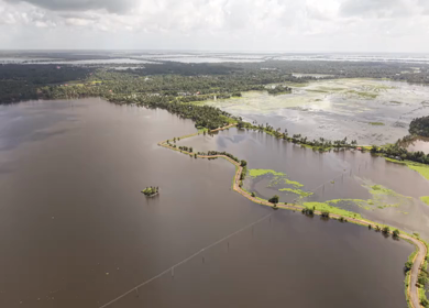 Aerial View of Veliyanad Road and Kerala Backwaters Alappuzha Kerala India
