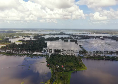 Aerial View of Veliyanad Road and Kerala Backwaters Alappuzha Kerala India