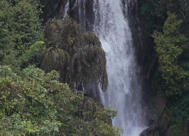 Aerial View of Vibhuti Falls in Jungle Karnataka India