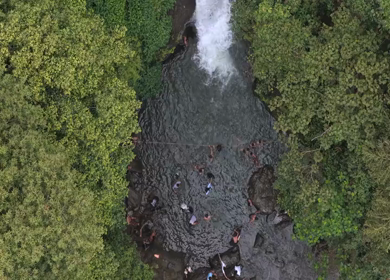 Aerial View of Vibhuti Falls in Jungle Karnataka India