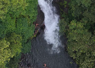 Aerial View of Vibhuti Falls in Jungle Karnataka India