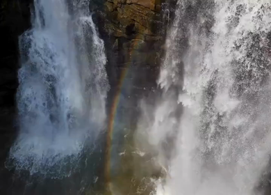 Aerial View of Waterfall During Monsoon in Rohtas Bihar India