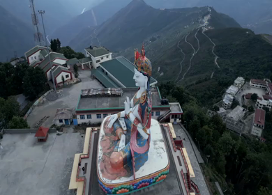 Aerial View of White Tara Statue in Tawang, Arunachal Pradesh, India