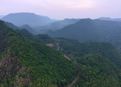 Aerial View of Kottavalasa–Kirandul Railway Track and Tunnel Construction, Andhra Pradesh