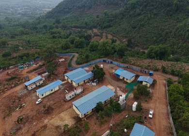 Aerial View of Kottavalasa–Kirandul Railway Track and Tunnel Construction, Andhra Pradesh