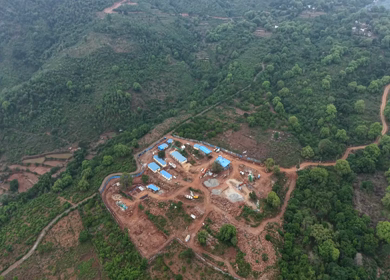 Aerial View of Kottavalasa–Kirandul Railway Track and Tunnel Construction, Andhra Pradesh