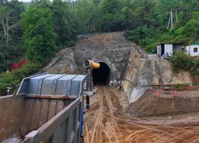 Aerial View of Kottavalasa–Kirandul Railway Track and Tunnel Construction, Andhra Pradesh