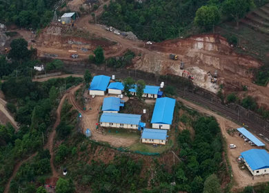 Aerial View of Kottavalasa–Kirandul Railway Track and Tunnel Construction, Andhra Pradesh