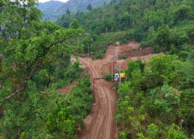 Aerial View of Kottavalasa–Kirandul Railway Track and Tunnel Construction, Andhra Pradesh