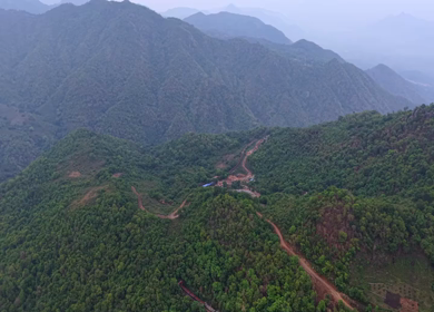Aerial View of Kottavalasa–Kirandul Railway Track and Tunnel Construction, Andhra Pradesh