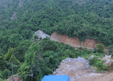 Aerial View of Kottavalasa–Kirandul Railway Track and Tunnel Construction, Andhra Pradesh