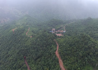 Aerial View of Kottavalasa–Kirandul Railway Track and Tunnel Construction, Andhra Pradesh