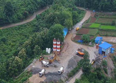 Aerial View of Kottavalasa–Kirandul Railway Track and Tunnel Construction, Andhra Pradesh