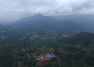 Aerial View of Kottavalasa–Kirandul Railway Track and Tunnel Construction, Andhra Pradesh