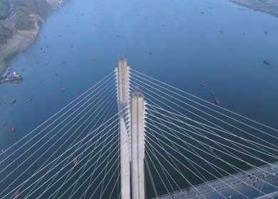 Aerial View of New Yamuna Bridge (Naini Bridge) During Maha Kumbh Mela 2025 Prayagraj