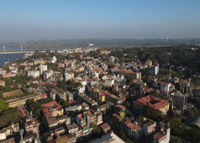 An Aerial shot of Miramar in Goa, India