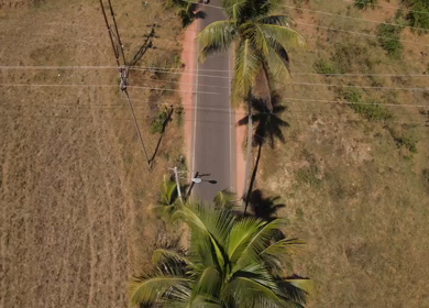 An Aerial shot of Parra Road in Goa, India