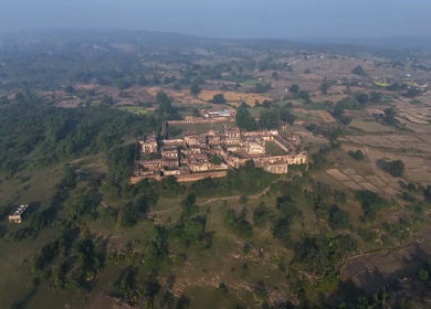 Aerial shot of Rohtasgarh Fort in Bihar India