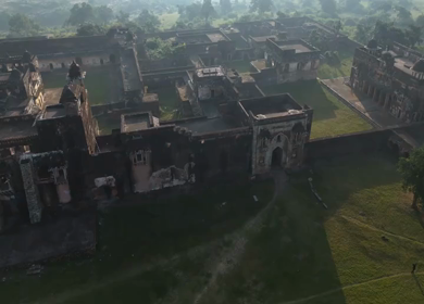 Aerial shot of Rohtasgarh Fort in Bihar India