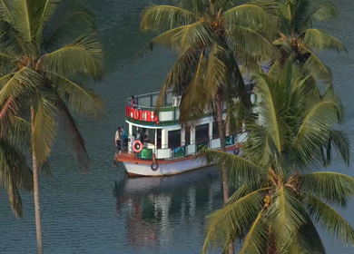 20th April 2026 : Aerial drone shot of backwaters in Honnavar Karnataka India