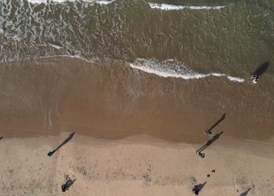 An Aerial shot of Baga Beach at Goa, India