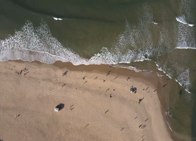 An Aerial shot of Baga Beach at Goa, India