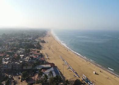 An Aerial shot of Baga Beach at Goa, India