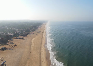 An Aerial shot of Baga Beach at Goa, India