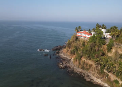 An Aerial shot of Baga Beach at Goa, India