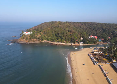 An Aerial shot of Baga Beach at Goa, India