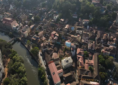 An Aerial shot of Fontainhas in Panjim at Goa, India