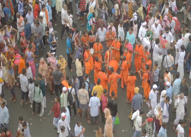 27th June 2025 : Aerial view of devotees during Jagannath Rath Yatra festival in Puri Odisha India