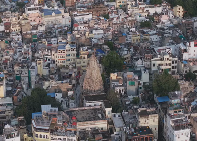 Aerial view of Jagdish Temple in Udaipur Rajasthan