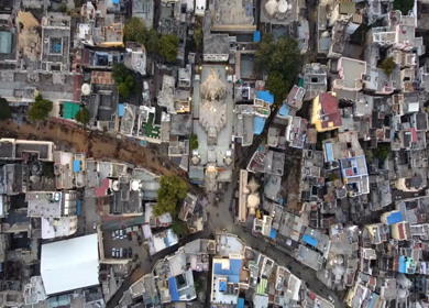 Aerial view of Jagdish Temple in Udaipur Rajasthan