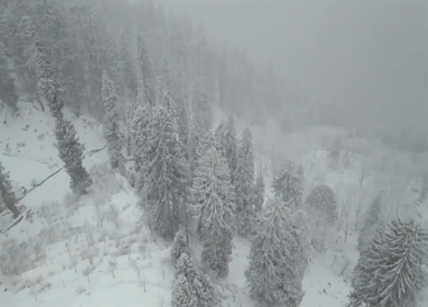 Aerial view of snow covered village in Manali Himachal Pradesh India